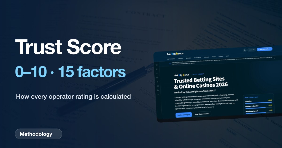 How We Calculate Trust Score: The 15 Factors Behind Every Operator Rating on AskBigBonus